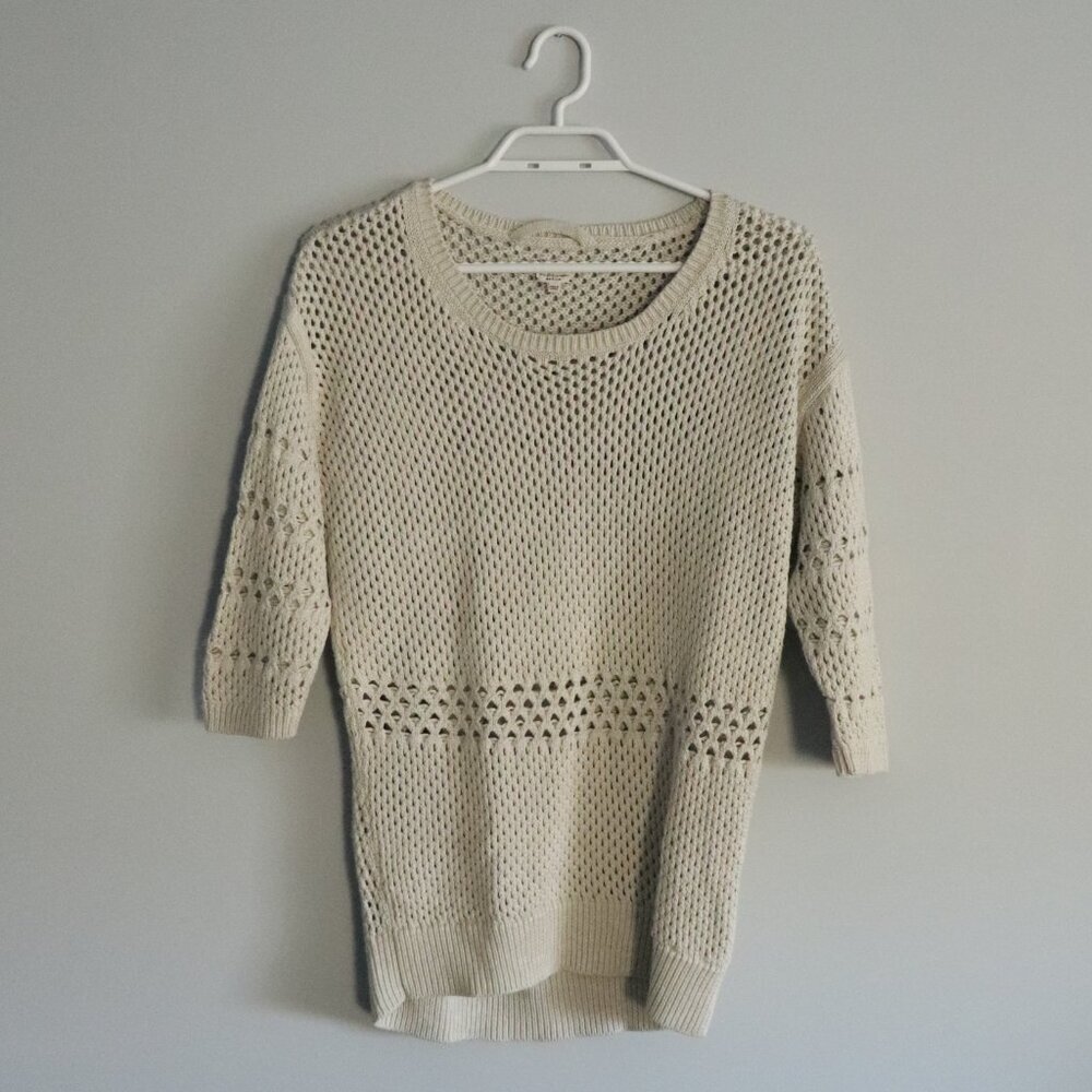 Wilfred Women's M Silk/Cashmere Quarter Length Casual Crewneck Pullover Sweater